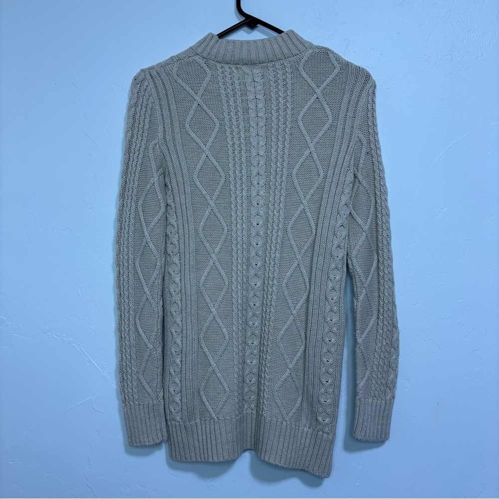 Banana Republic Women's Small Cable Knit Textured Sweater Side Zip Cotton - Picture 5 of 10